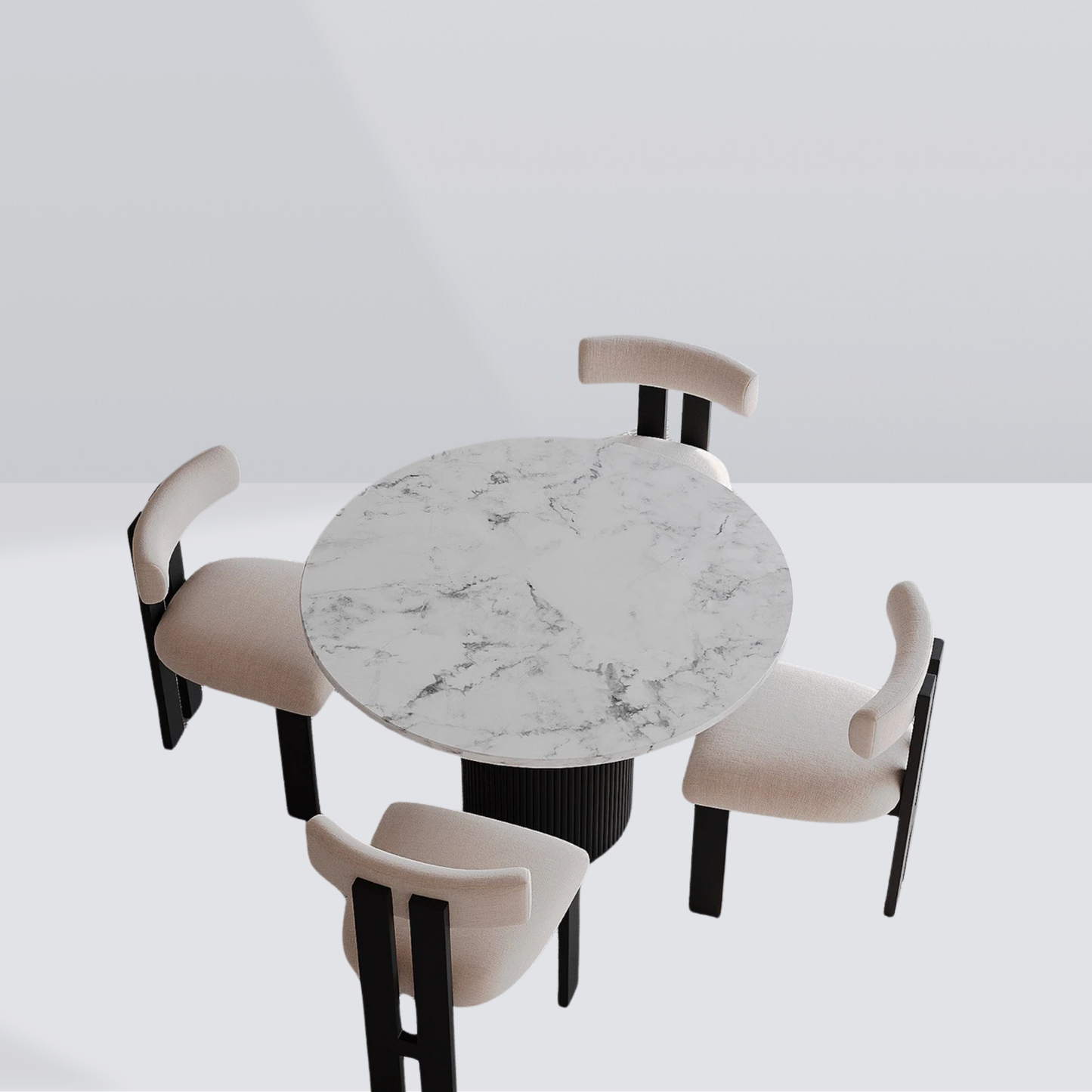 Lunara Black Marble Dining Table - 4 Seaters