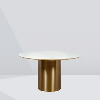 Lunaro Gold Round Dining Table – 4 Seaters