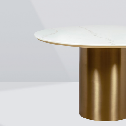 Lunaro Gold Round Dining Table – 4 Seaters