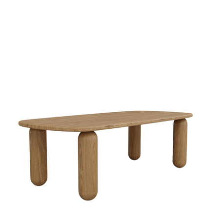 Alden Curved Oak Dining Table – 6 Seaters