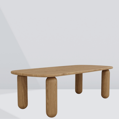 Alden Curved Oak Dining Table – 6 Seaters