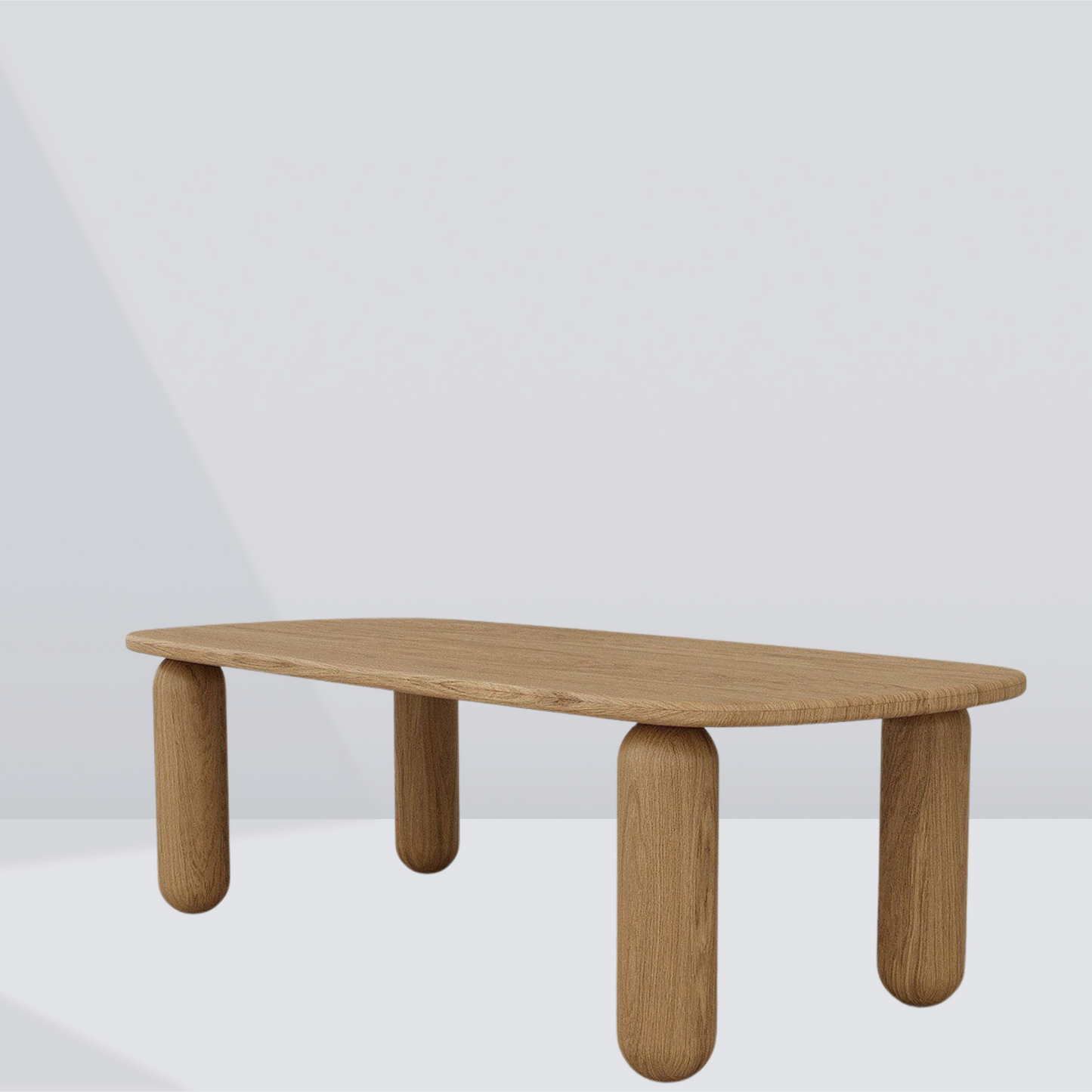 Alden Curved Oak Dining Table – 6 Seaters