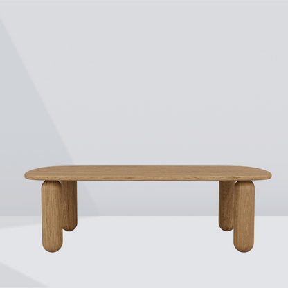 Alden Curved Oak Dining Table – 6 Seaters