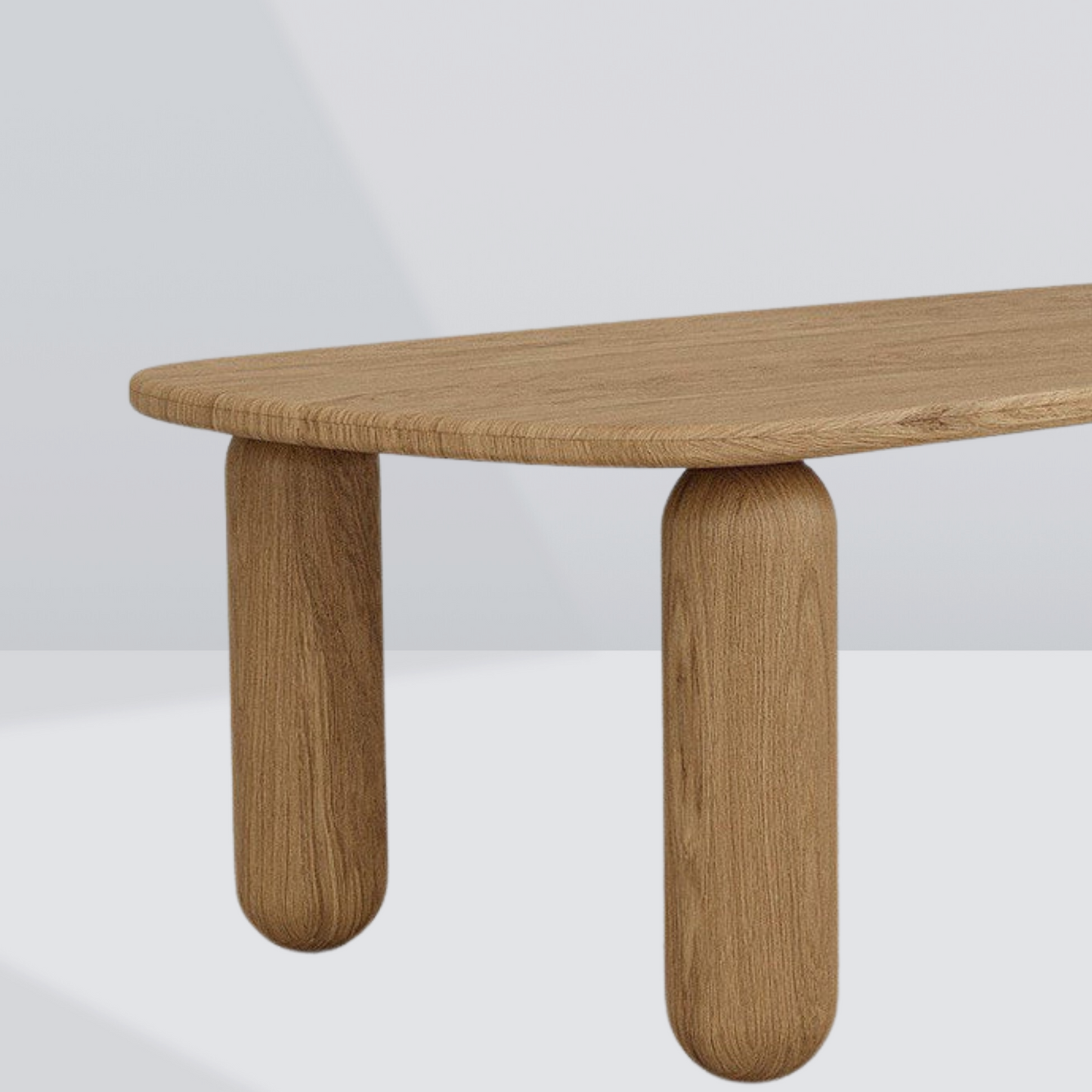 Alden Curved Oak Dining Table – 6 Seaters