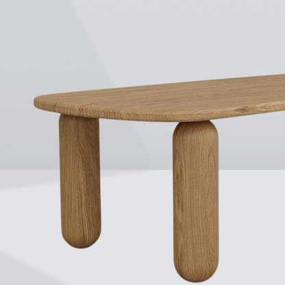 Alden Curved Oak Dining Table – 6 Seaters