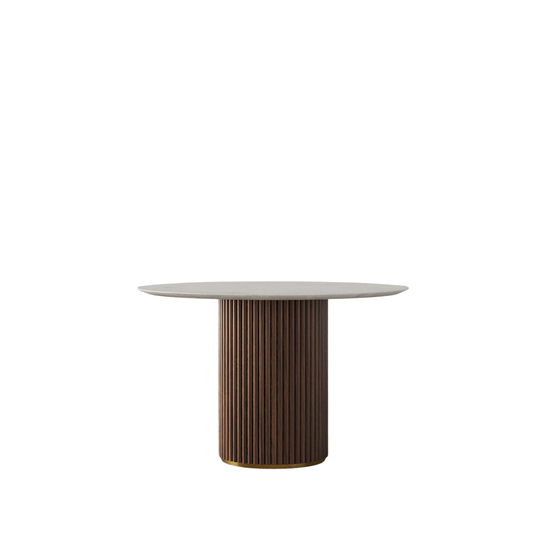 Lunara Brown Marble Dining Table - 4 Seaters
