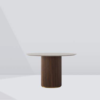 Lunara Brown Marble Dining Table - 4 Seaters