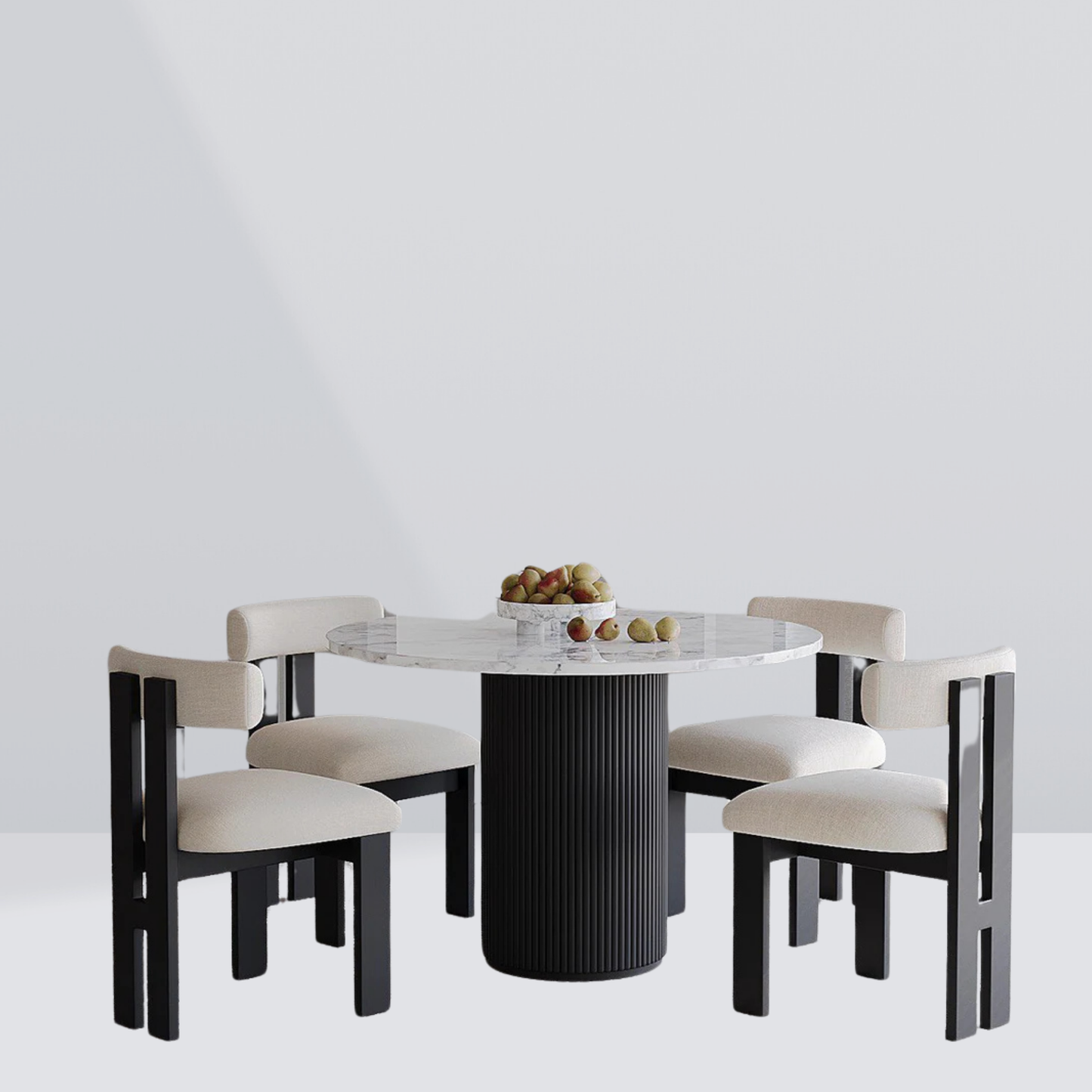 Lunara Black Marble Dining Table - 4 Seaters
