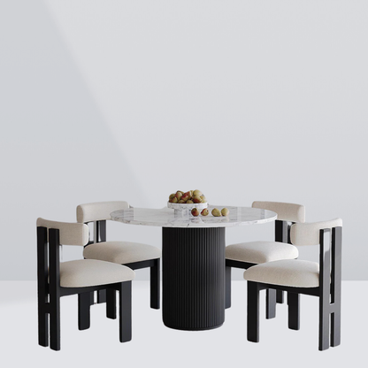 Lunara Black Marble Dining Table - 4 Seaters