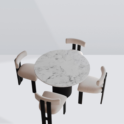 Lunara Black Marble Dining Table - 4 Seaters